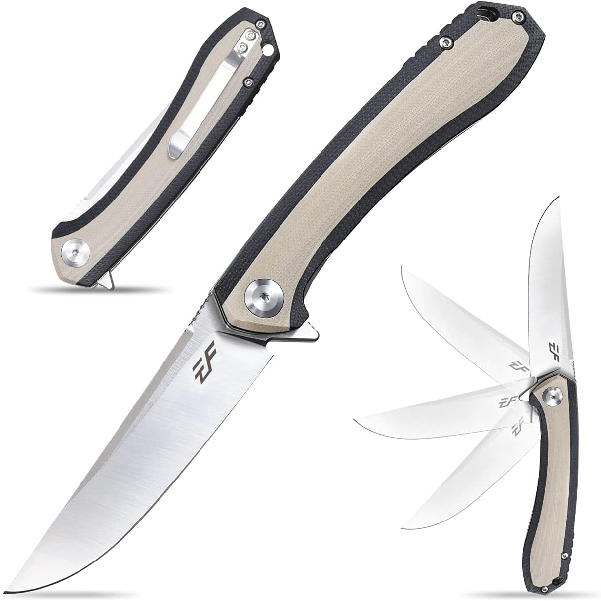 Cuchillo plegable EDC D2 asa G10 camping