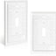 2 Pzas Placas Interruptor Tomacorriente Relieve Pétalos Blanco