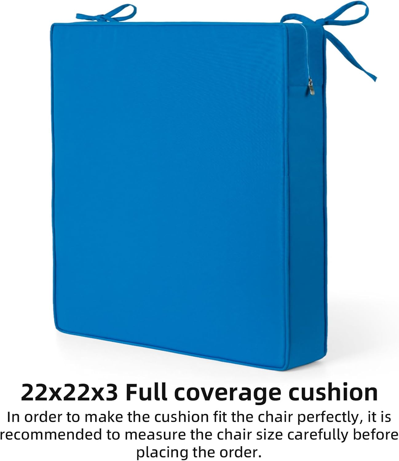 2 Cojines Asiento Exterior 22x22x3" Impermeables Azul Claro