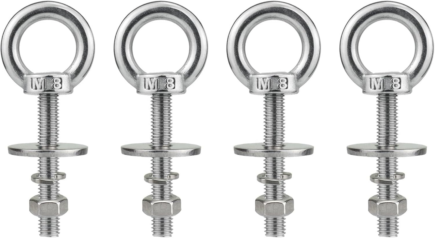 Pernos ojo acero inox M8 x 50mm pack 4 para tablero oscilante