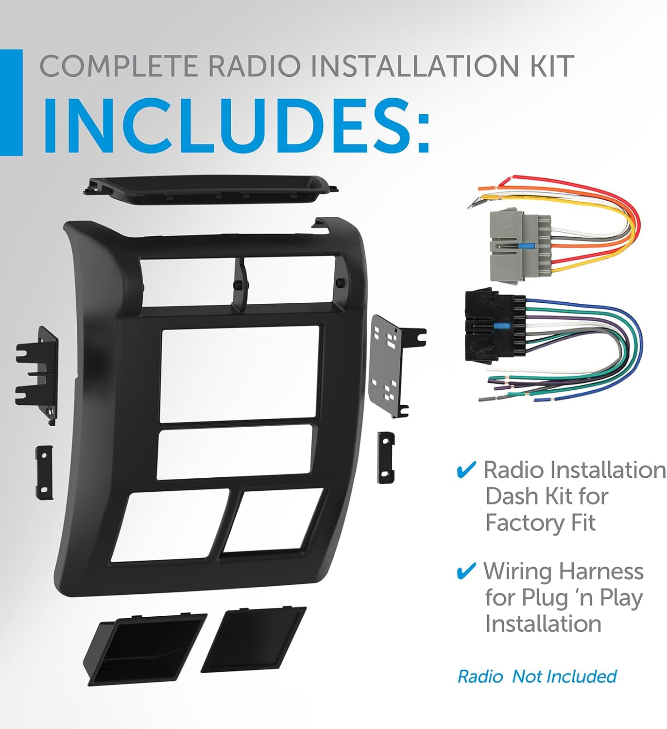 Kit instalación radio Jeep Wrangler TJ negro mate