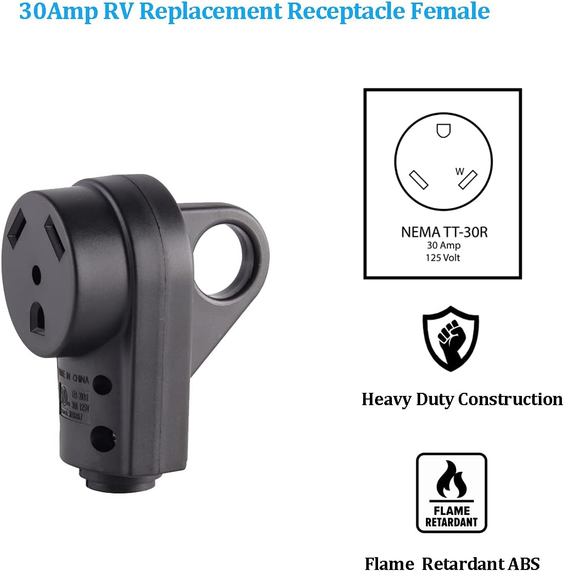 Enchufe TT-30R 30A 125V con mango de extensión