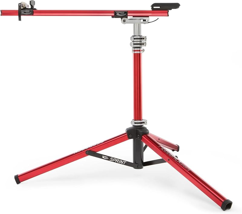 Soporte reparación bicicleta compacto color rojo
