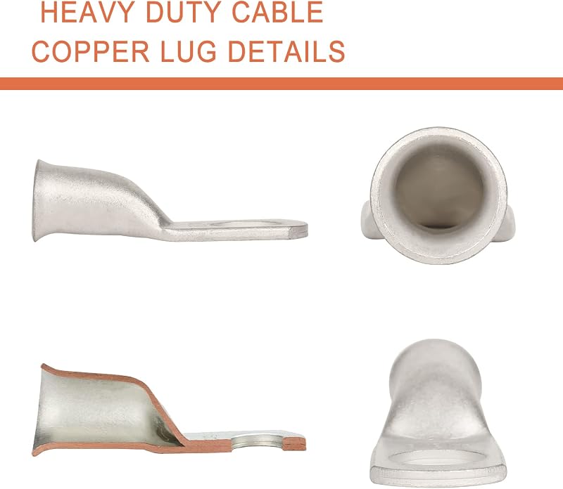 10 Pzas Lengüetas Anillo Cobre Estañado 4 AWG-3/8 M10
