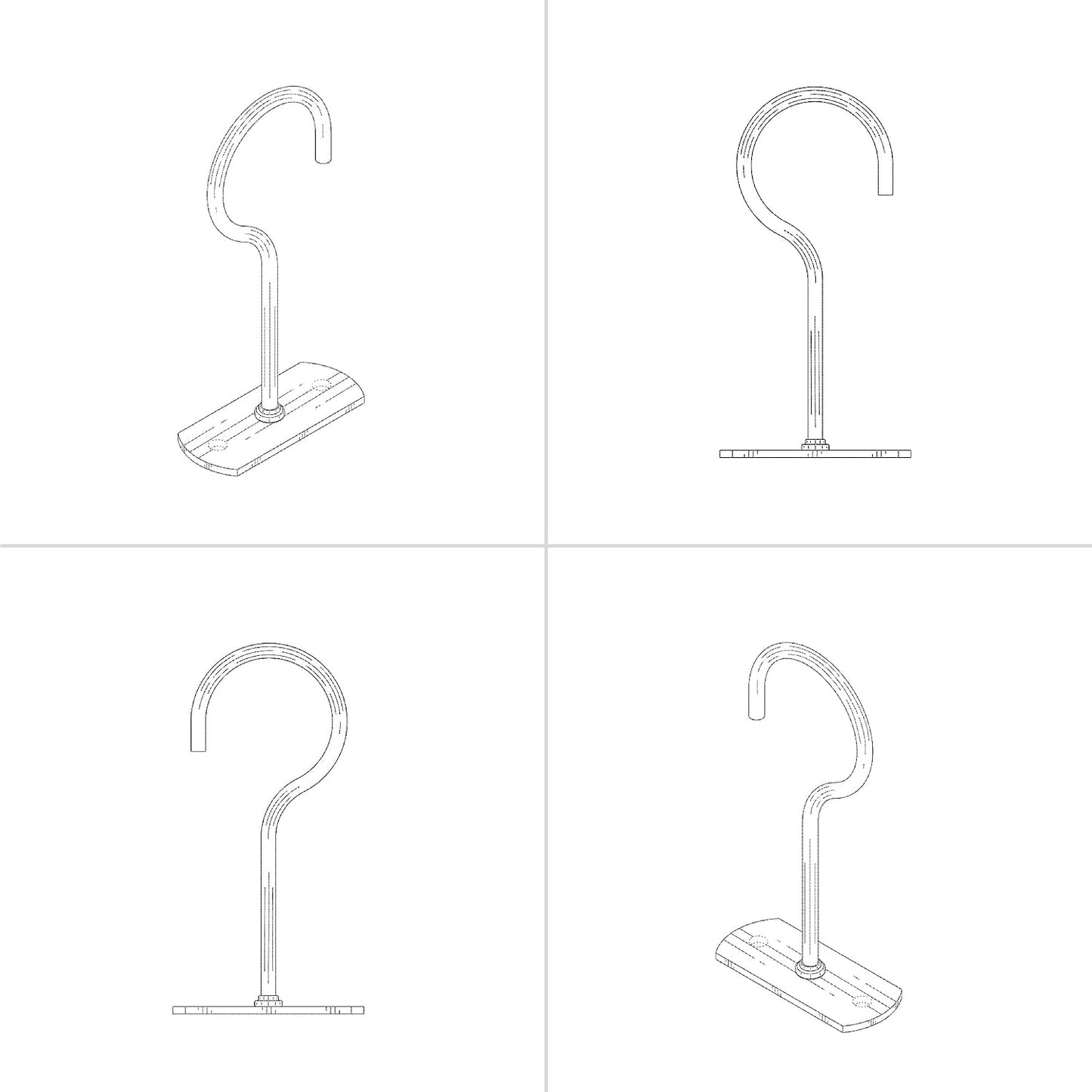 Ganchos techo pared 4pulg para luces macetas y campanas