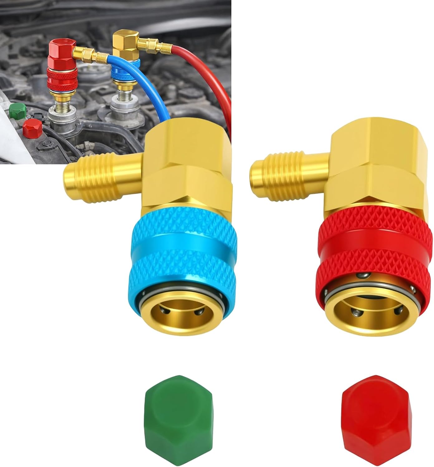 Acoplador rápido R134a conector 1/4 SAE macho estriado