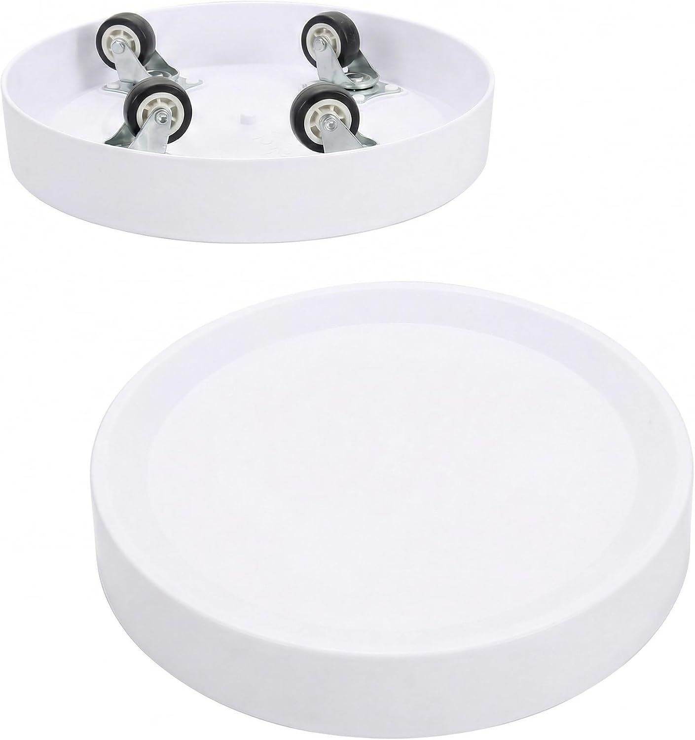 Soportes plantas 10pulg con ruedas ocultas set 2 blancas