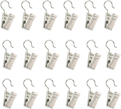 30 Ganchos Cortina Metal Resistentes para Fotos y Decoración