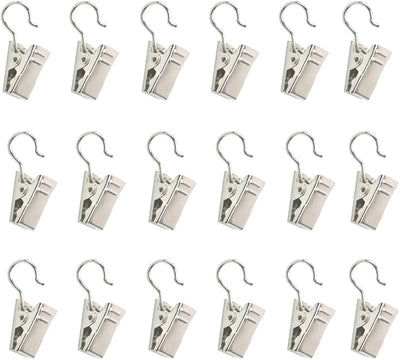 30 Ganchos Cortina Metal Resistentes para Fotos y Decoración