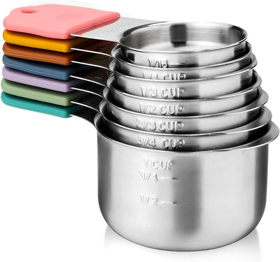 7 Pzas Tazas Medidoras Acero Inox Apilables