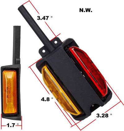 Kit Luces LED guardabarros doble cara amarillo rojo señal