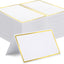120 Pzas Tarjetas Lugar 2x3.5pulg Blanco Rellenable Marco Dorado