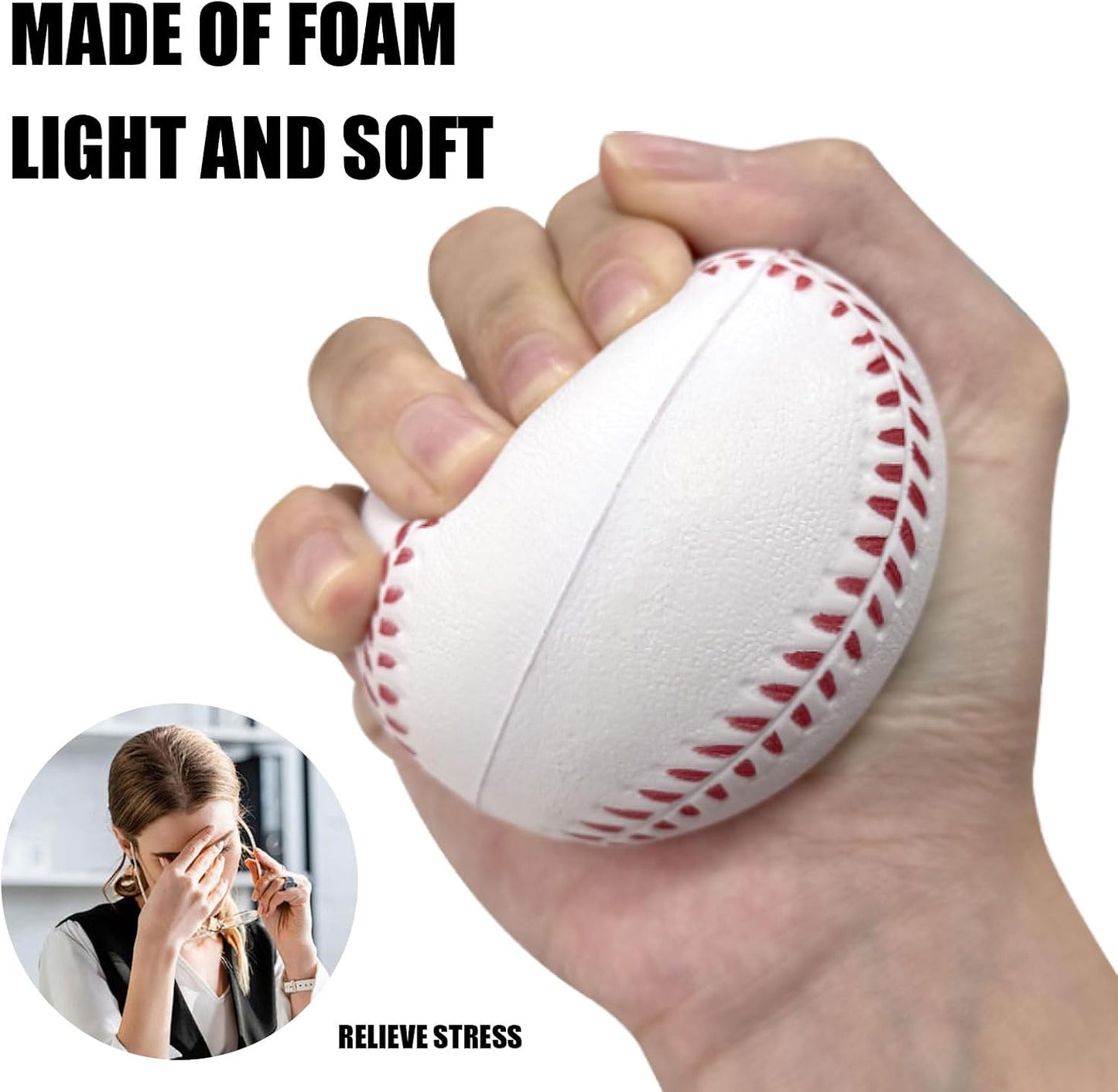 12 Pelotas Béisbol Foam con Bolsa Malla para Adolescentes