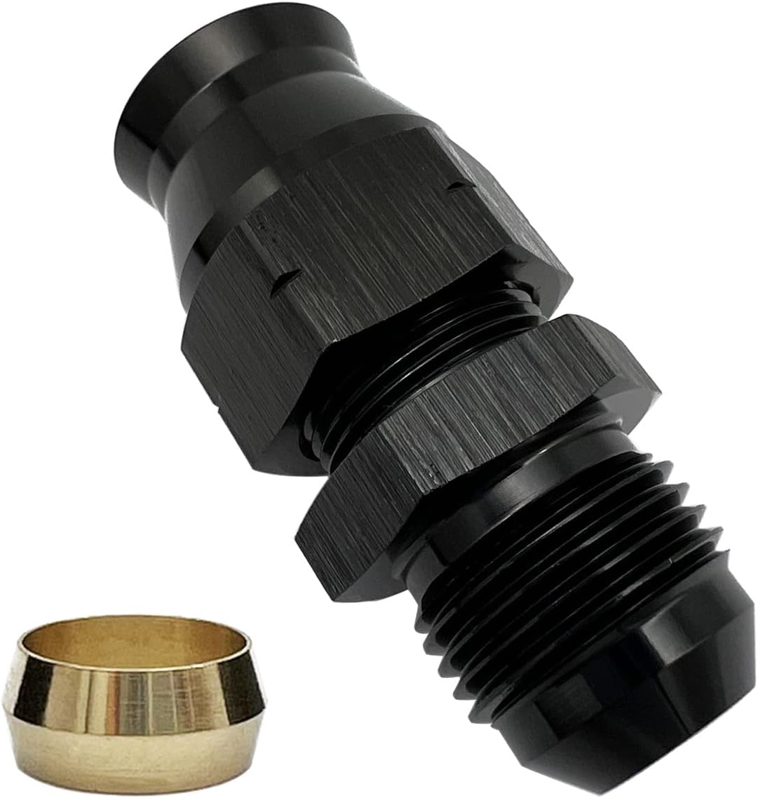 Adaptador tubo combustible aluminio negro 1/4