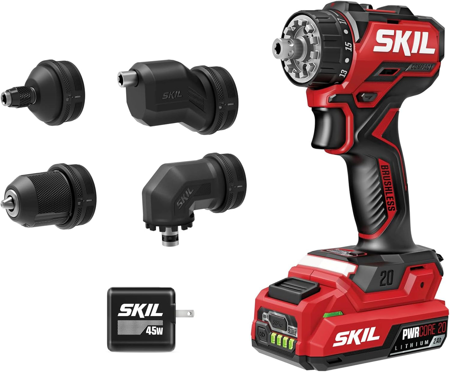 Taladro destornillador SKIL 20V sin escobillas batería USB-C