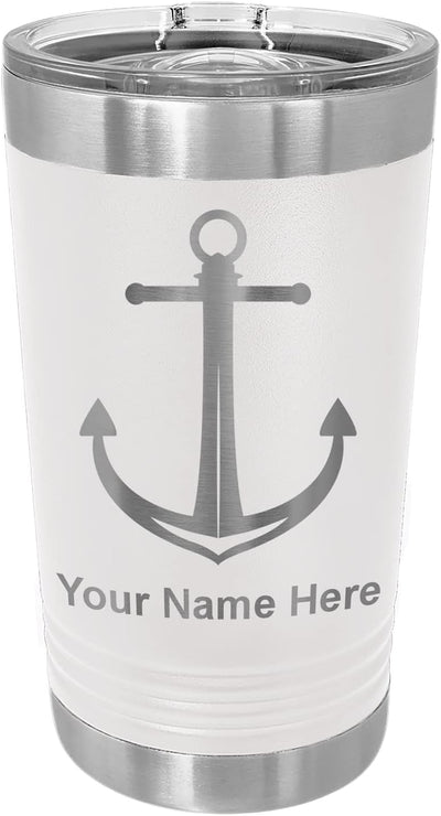 Vaso térmico 16oz ancla barco grabado blanco