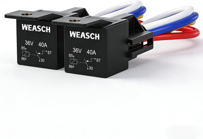 Pack 2 arneses relé 36V 40A SPST 4 pines 12AWG
