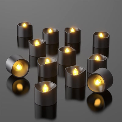 Velas LED negras parpadeantes luz blanca fiestas