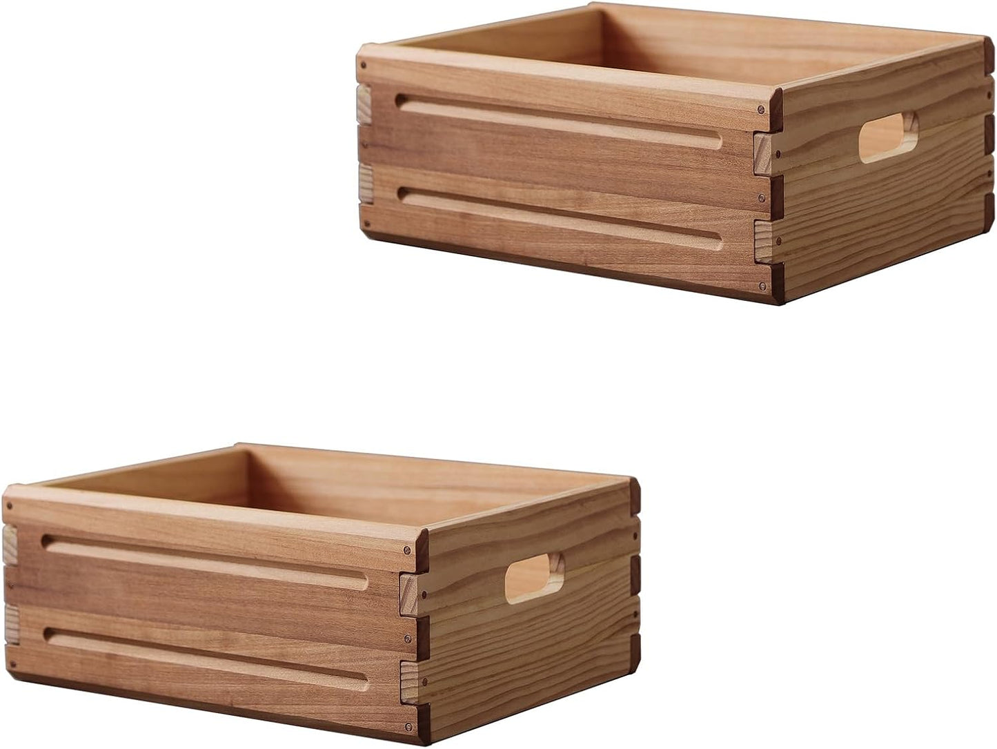 2 Cajas Madera Maciza 16x12x6.25 Estilo Granja
