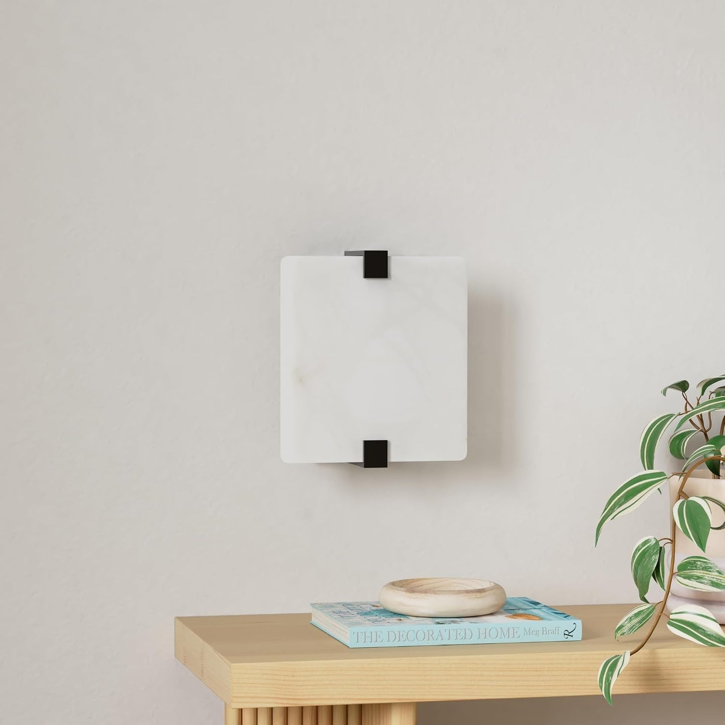 Aplique pared ADA negro alabastro LED 8.5x8x8
