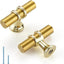 Manijas latón cepillado T-Bar para gabinetes pack 30