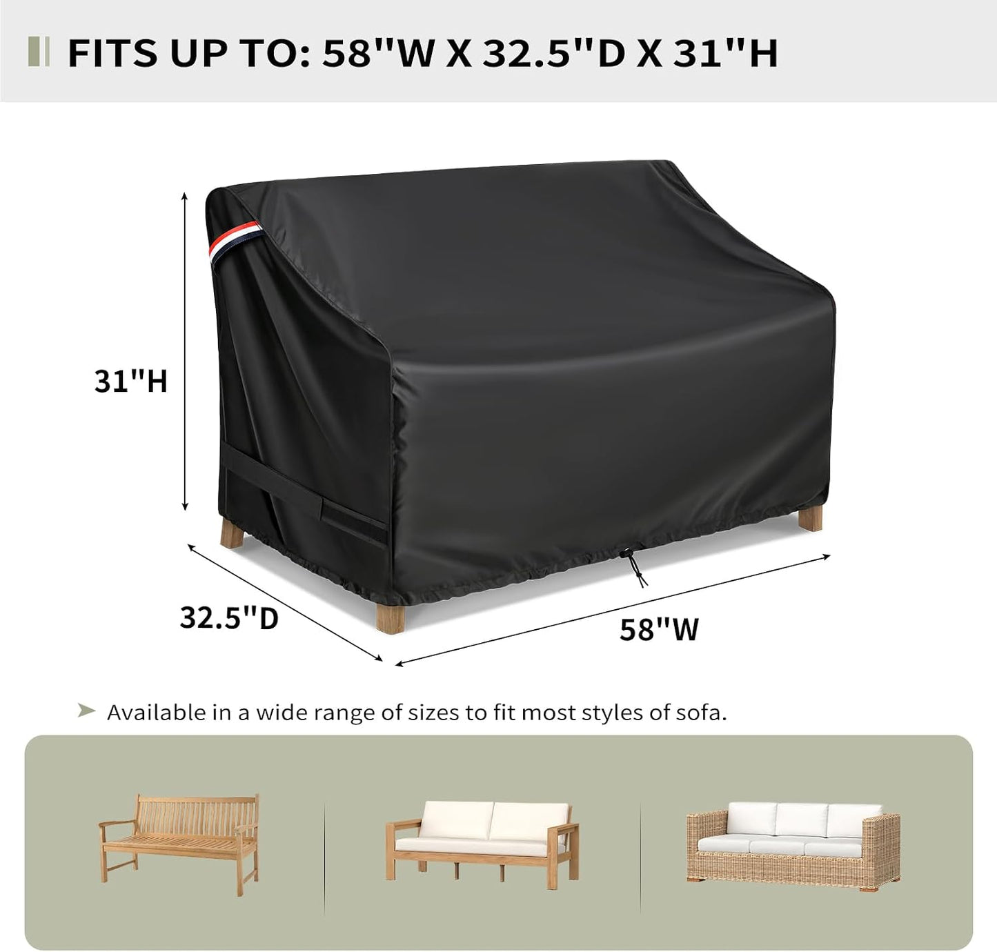 Funda sofá exterior 58x32.5" impermeable 420D