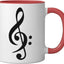 Taza Cerámica con Claves Musicales Roja/Blanca