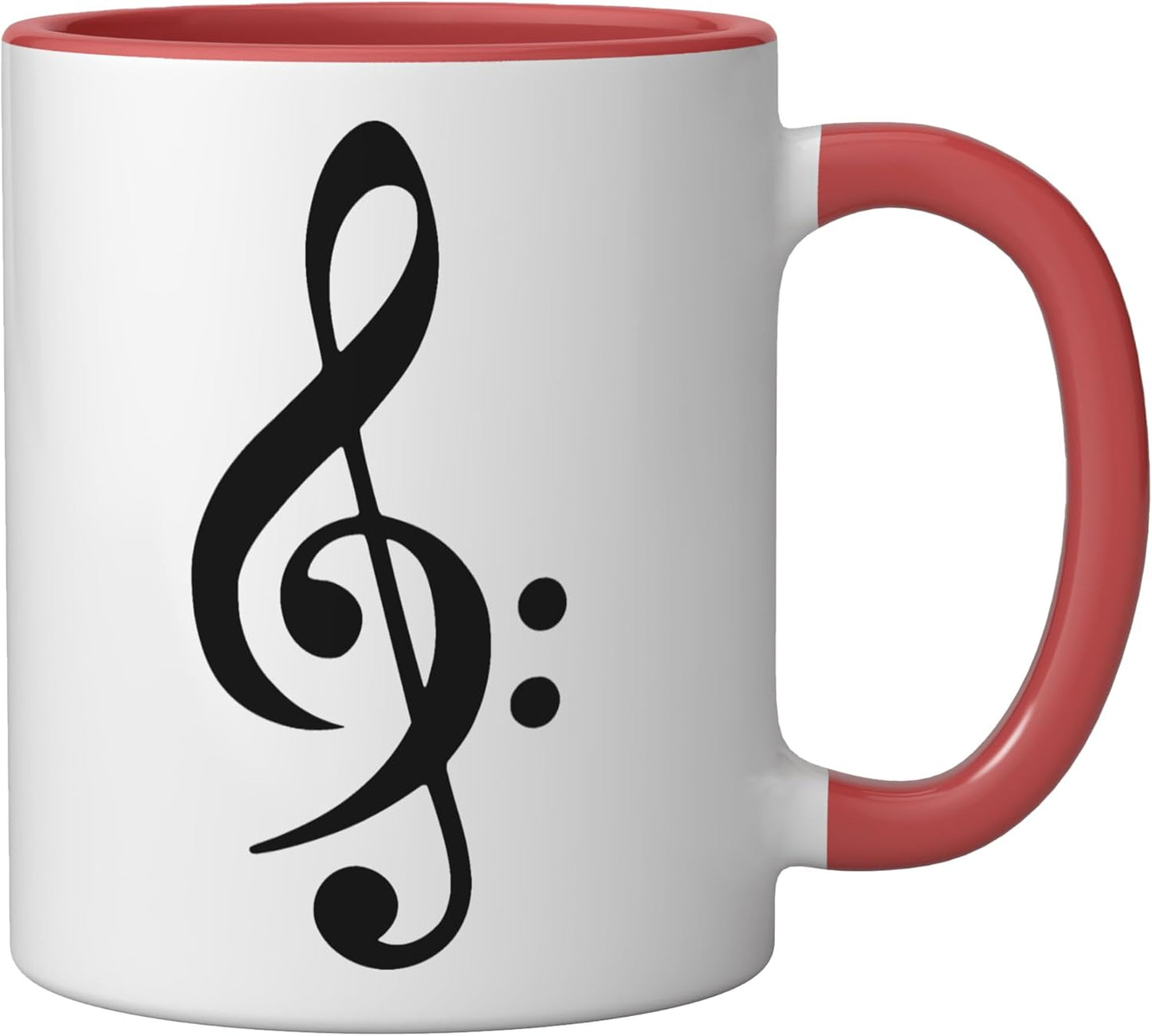 Taza Cerámica con Claves Musicales Roja/Blanca