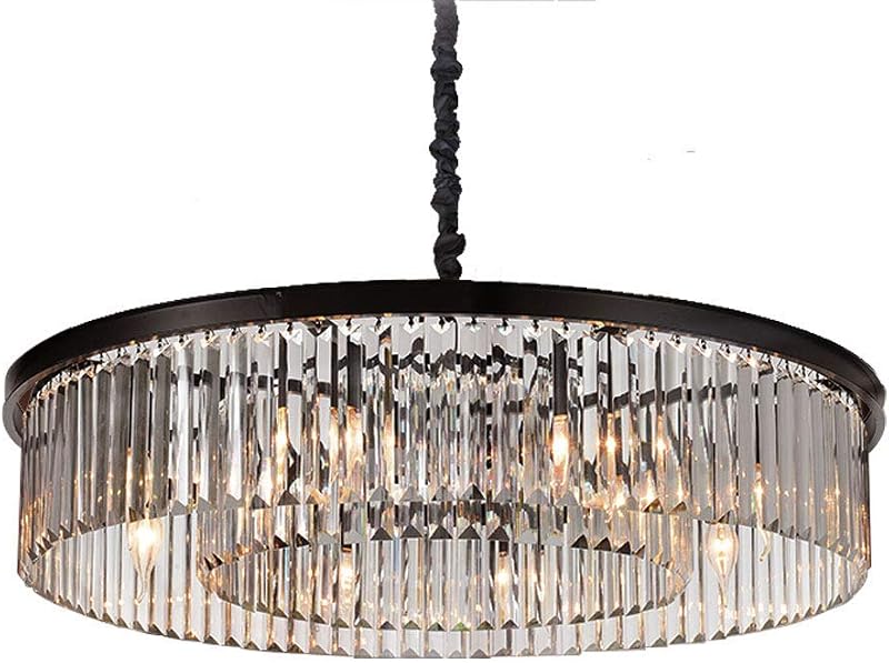 Lámpara colgante cristal moderna 8 luces negro 27.56pulg