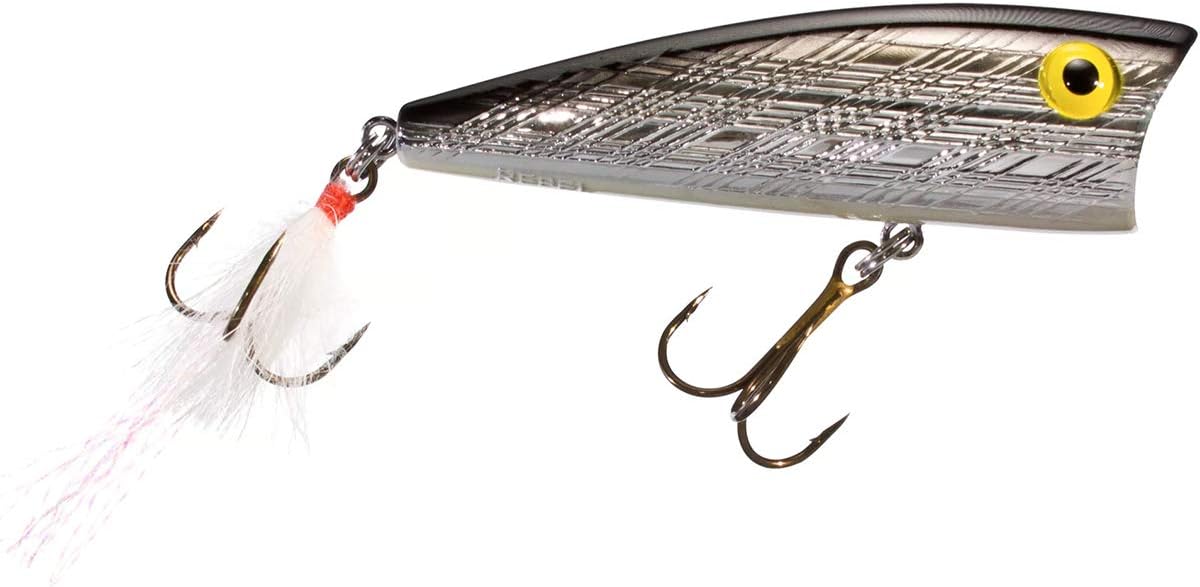 Cebo Topwater Pop-R Plateado/Negro 3