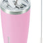Taza viaje acero inox 20oz con tapa y pajilla color rosa