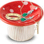 Soporte anillos forma seta plato cerámico rojo