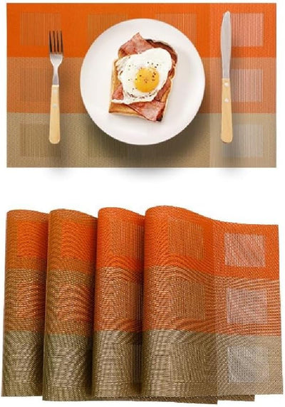 4 Pzas Manteles Tejidos Mesa Comedor Resistentes Manchas