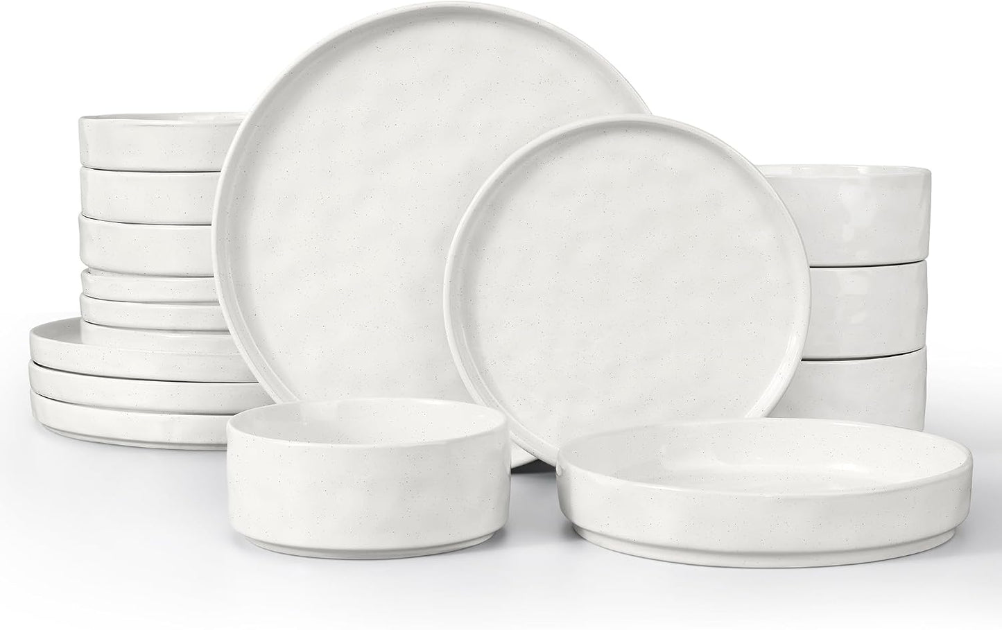 Set 16 Pzas Vajilla Cerámica Moteada Mesa Comedor