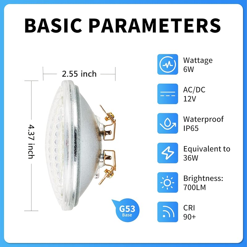 Bombilla LED PAR36 6W 3000K blanco cálido 700lm pack 4