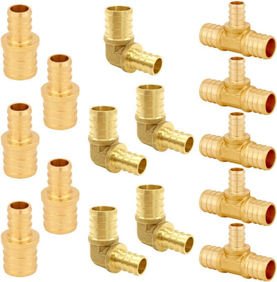 15 Pzas Reductor PEX Latón 3/4 a 1/2 Pulg