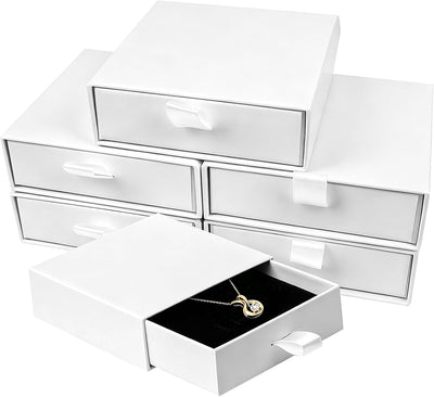 Cajas joyería 3.5x3.5x1" con algodón tapas 5 pzas