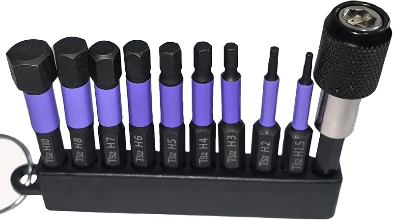 Juego brocas llave allen 1/4 pulg 2-3/8