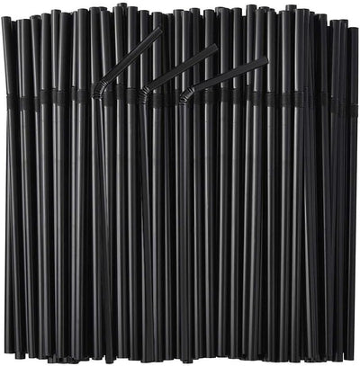 Pajitas plástico negro 0.236pulg 8.3pulg 500uds