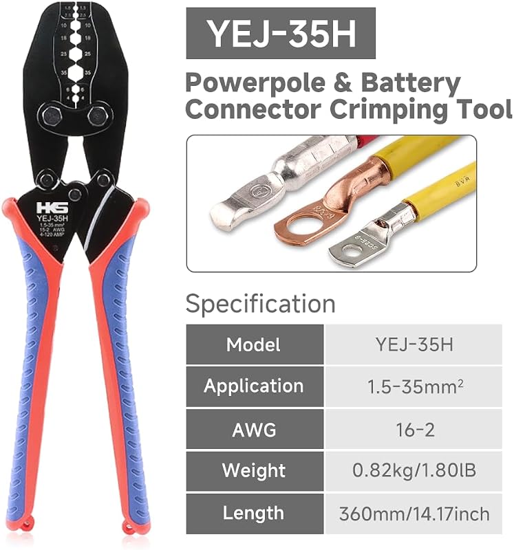 Engarzadora hexagonal para cables puente 50/75/120A