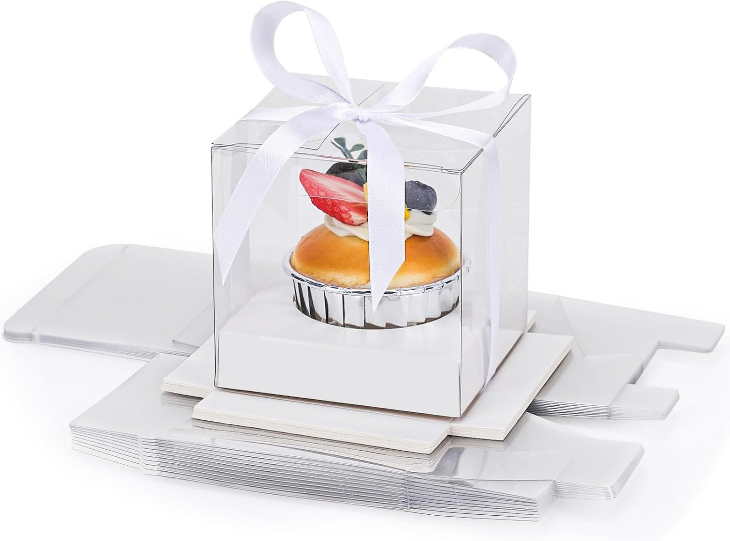 Caja plástico cupcakes 12 pzas transparente 3.5"