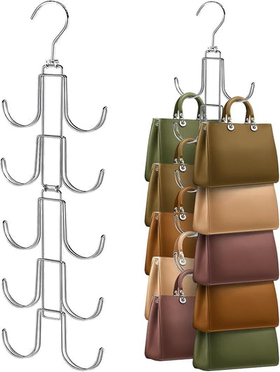 Perchero plegable para bolso con 10 ganchos grandes