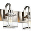 Lámpara baño níquel cepillado 4 luces vidrio