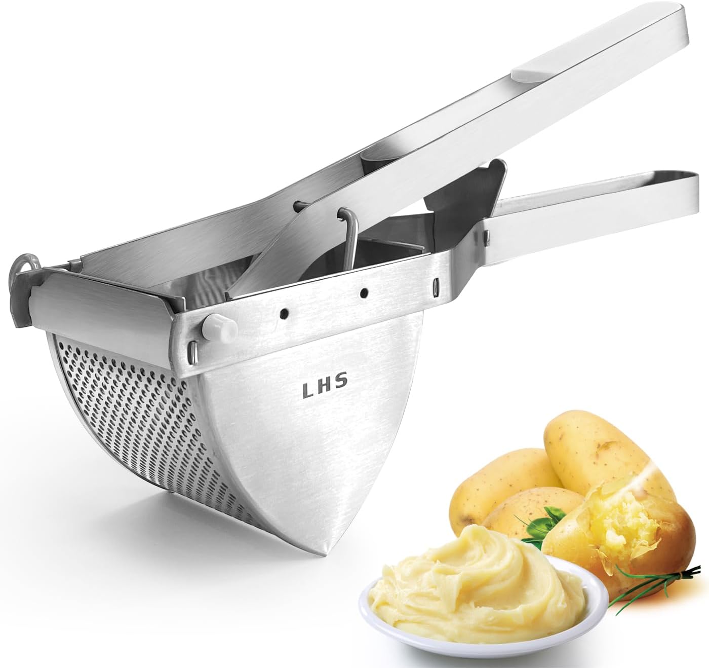 Ricer acero inox ergonómico capacidad extragrande blanco