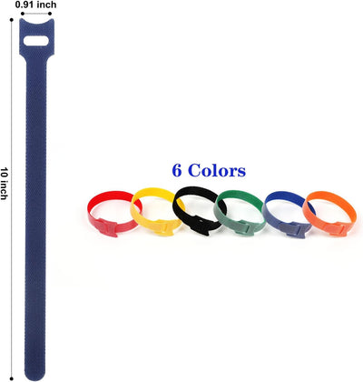 Bridas para cables 10 pulg set 102 pzas tela multicolor