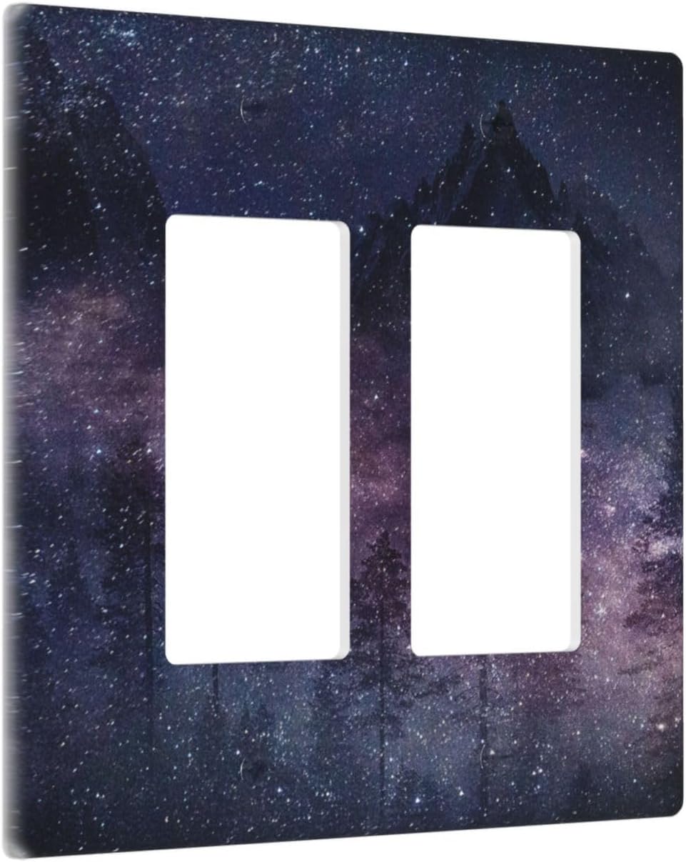 Cubiertas tomacorrientes 2 gang morada espacio galaxia