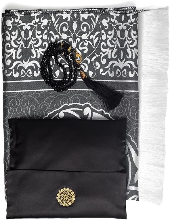 Tapete oración diseño turco con bolsa satén regalo islámico