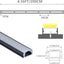 Perfil aluminio difusor LED 6.56pies negro mate empotrado