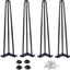 Patas mesa horquilla 26" 3 varillas 1/2" metal negro