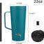 Vaso térmico acero inox con pajilla 22oz color azul